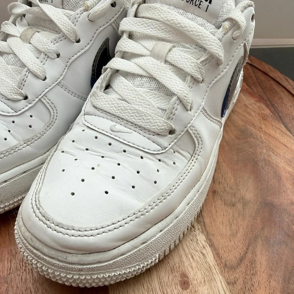 Nike‎ Air Force 1 Low GS White Blue Grey FD0688-100 Kids Size 5Y Sneakers